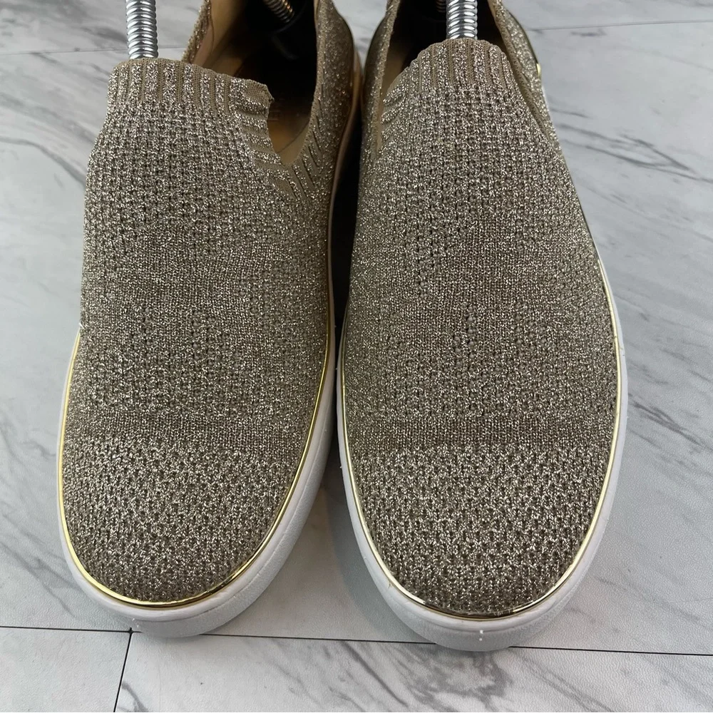 •Michael kors gold glitter slip on sneaker shoes women’s size 8.5_5